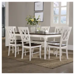 Shelby 7pc Extendable Dining Set White - Crosley -Crosley GUEST 012e3b0e 9bac 4314 8894 1452595e9466