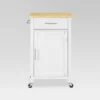 Savannah Wood Top Compact Kitchen Island Cart White/Natural - Crosley