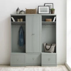 3pc Harper Entryway Set With Pantry Closet And 2 Hall Trees Gray - Crosley -Crosley GUEST 0269798a bbf3 440a ace3 c79b71da7449