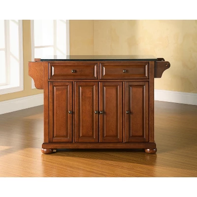 Alexandria Black Granite Top Kitchen Island - Wood & Cherry - Crosley 2 Alexandria Black Granite Top Kitchen Island - Wood & Cherry - Crosley - Image 2