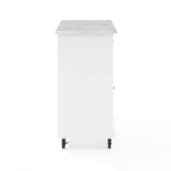 Avery Kitchen Island/Cart Distressed White/White Marble - Crosley -Crosley GUEST 06ab723d 650e 43c9 8813 a3b32d4123b3