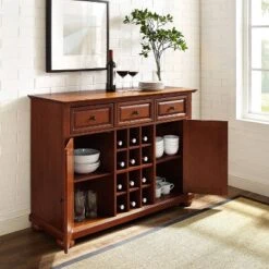 Alexandria Sideboard Cabinet With Wine Storage Cherry - Crosley -Crosley GUEST 06d52dd9 b9cd 4168 a06d 7f57db1dd655