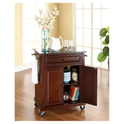 Solid Black Granite Top Portable Kitchen Cart/Island - Crosley -Crosley GUEST 0a606d58 9fa6 4b07 9531 ee97c695d385