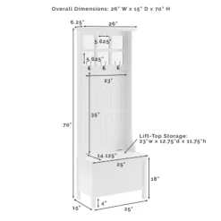 Plymouth Hall Tree White - Crosley -Crosley GUEST 0d6ccde8 10a6 4c1d 882b c796daacc626