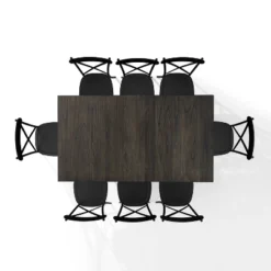 9pc Hayden Extendable Dining Set With Camille Chairs Matte Black/Slate - Crosley -Crosley GUEST 0da7ad8b 0952 4d63 85bc 0c861b97ffd7