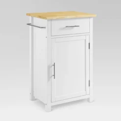 Savannah Wood Top Compact Kitchen Island Cart White/Natural - Crosley -Crosley GUEST 0ec3fa5f 985e 4355 9f3b 70391c846535