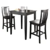3pc Pub Dining Set With Tapered Leg And School House Stools Black Finish - Crosley