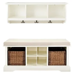2pc Brennan Entryway Bench And Shelf Set - Crosley -Crosley GUEST 0f551bf9 469b 4242 b044 fe00d63f4f94
