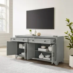 Tara Sideboard Distressed Gray - Crosley -Crosley GUEST 10dc8d98 65c0 4dc9 8307 03ef54a4db9e