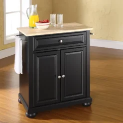 Alexandria Wood Top Portable Kitchen Island/Cart - Crosley