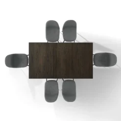 7pc Hayden Extendable Dining Set With Weston Chairs Distressed Gray/Slate - Crosley -Crosley GUEST 12d8d9c1 fbf4 466d ab72 cb4c172da98c