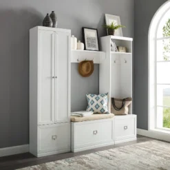 4pc Harper Entryway Set With Bench, Shelf, Hall Tree And Pantry Closet - Crosley -Crosley GUEST 13527503 2c8b 4d9b 9c1e fd17f31d7f98