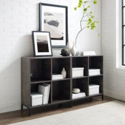 2pc Jacobsen Record Storage Cube Bookshelf Set Brown Ash - Crosley 18 2pc Jacobsen Record Storage Cube Bookshelf Set Brown Ash - Crosley -Crosley GUEST 191091a5 0849 4522 9834 7edbaf45bb06