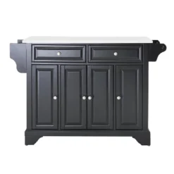 Lafayette Granite White Top Full Size Kitchen Island/Cart Black - Crosley -Crosley GUEST 1a794d08 0a42 4a89 91ca a1e40bcba4bf