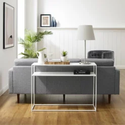 Braxton Console Table White - Crosley -Crosley GUEST 1cd69c8d e384 4e56 9b0c 3a4979cb1d12