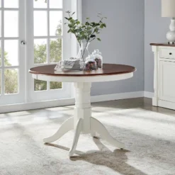 Shelby Round Dining Table Distressed White - Crosley