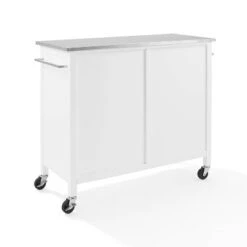 Soren Stainless Steel Top Kitchen Island/Cart Stainless Steel /White - Crosley -Crosley GUEST 1ed492cd 399f 4b60 be74 f89d8cc9cdbe