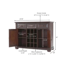 Crosley Alexandria Buffet - Vintage Mahogany -Crosley GUEST 1f0e78ad 1678 47f1 89d0 c3baaab171c8
