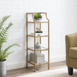 40" Aimee Short Etagere Gold - Crosley -Crosley GUEST 20e82ed6 66df 45a4 9a83 5164775e289a
