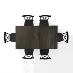 7pc Hayden Extendable Dining Set With Camille Chairs Matte Black/Slate - Crosley -Crosley GUEST 2150d587 94e9 4cab bc48 f7eb7215f217