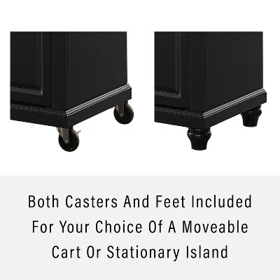 Cambridge Wood Top Portable Kitchen Island/Cart Black/Natural - Crosley 3 Cambridge Wood Top Portable Kitchen Island/Cart Black/Natural - Crosley - Image 3