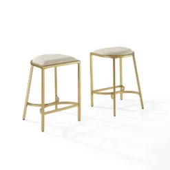 Set Of 2 Ellery Counter Height Barstools - Crosley -Crosley GUEST 22cf2fd0 8919 4984 a245 0e5a95e1b751