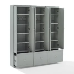 3pc Harper Entryway Set With 3 Pantry Closets Gray - Crosley -Crosley GUEST 24a8da29 98d8 4992 9492 938589315ed2