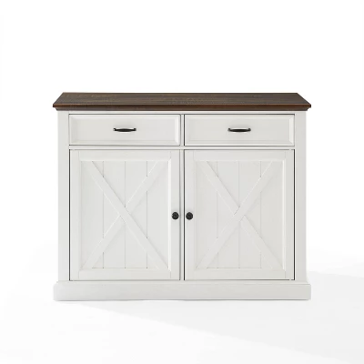 Clifton Kitchen Island Distressed White/Brown - Crosley 6 Clifton Kitchen Island Distressed White/Brown - Crosley - Image 6