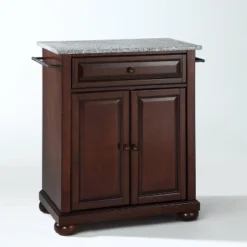 Alexandria Gray Granite Top Portable Kitchen Island/Cart - Crosley -Crosley GUEST 280915ef 204d 4600 a4eb cb92b6e8b14c