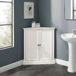 Shoreline Stackable Corner Pantry White - Crosley -Crosley GUEST 284819a9 4f49 4b7f 9ef8 65793d2b8d12