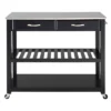 Stainless Steel Top Kitchen Cart/Island With Optional Stool Storage - Crosley