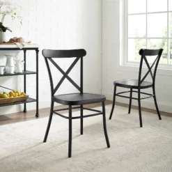 Set Of 2 Camille Dining Chair Matte Black - Crosley -Crosley GUEST 2ba40142 c121 4541 847b 41f628e0795b