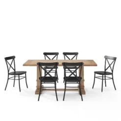 7pc Joanna Dining Set With 4 Camille Chairs Matte Black - Crosley -Crosley GUEST 2bd8bdcf 58ea 44a8 8d10 fbe9b3619fd7