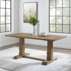 Joanna Rectangle Dining Table Rustic Brown - Crosley -Crosley GUEST 2e3ef80c 48f0 4457 8b45 4adc0a20dc9c