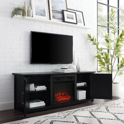 Camden Low Profile Fireplace With TV Stand For TVs Up To 60" Black - Crosley 9 Camden Low Profile Fireplace With TV Stand For TVs Up To 60" Black - Crosley - Image 9