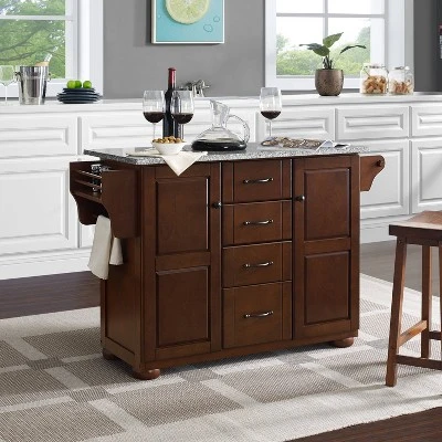 Eleanor Kitchen Island With Solid Granite Top Mahogany - Crosley 7 Eleanor Kitchen Island With Solid Granite Top Mahogany - Crosley - Image 7