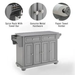 Alexandria Stainless Steel Top Kitchen Island/Cart Gray/Stainless Steel - Crosley 20 Alexandria Stainless Steel Top Kitchen Island/Cart Gray/Stainless Steel - Crosley -Crosley GUEST 30f09c25 644a 4714 a2af 9fbe246381e1