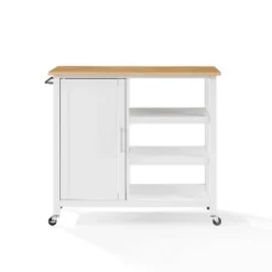 Tristan Open Kitchen Island Cart White/Natural - Crosley -Crosley GUEST 3124ead1 1768 4566 b88b 67eb3f6f50f8