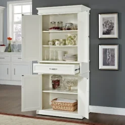 Parsons Pantry Storage Wood/White - Crosley -Crosley GUEST 329ae258 366a 4648 9880 cc72f911c385