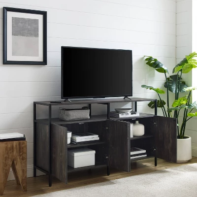 Jacobsen TV Stand For TVs Up To 55" Dark Gray - Crosley 3 Jacobsen TV Stand For TVs Up To 55" Dark Gray - Crosley - Image 3