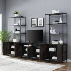 3pc Jacobsen Entertainment Set With Large Etageres Brown Ash - Crosley 17 3pc Jacobsen Entertainment Set With Large Etageres Brown Ash - Crosley -Crosley GUEST 3350efcc afd7 41d0 a9a9 07b8e0710ed5