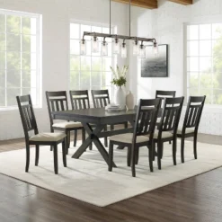 9pc Hayden Extendable Dining Set Gray - Crosley -Crosley GUEST 34258b32 9a8c 488d 8175 749805ecf9d8
