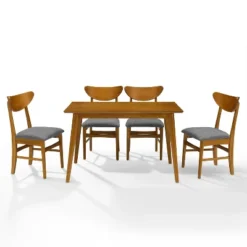 5pc Landon Rectangle Dining Set With Wood Chairs - Crosley 14 5pc Landon Rectangle Dining Set With Wood Chairs - Crosley -Crosley GUEST 3468955d cfd8 4b31 8dc3 b2914a05c793