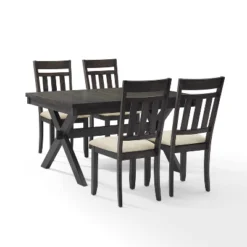 Hayden 5pc Extendable Dining Set With 4 Slat Back Chairs Slate - Crosley -Crosley GUEST 3516c99d eead 437d b830 f34a2a41fde3
