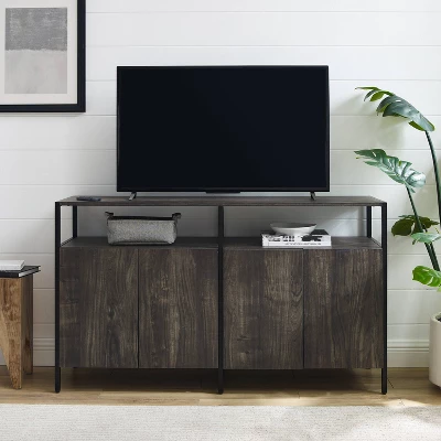 Jacobsen TV Stand For TVs Up To 55" Dark Gray - Crosley 2 Jacobsen TV Stand For TVs Up To 55" Dark Gray - Crosley - Image 2