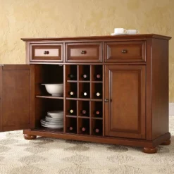 Alexandria Sideboard Cabinet With Wine Storage Cherry - Crosley -Crosley GUEST 36a23a9f 905e 4ce2 8b99 1d7ac21f061e