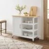 Tristan Open Kitchen Island Cart White/Natural - Crosley
