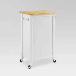 Savannah Wood Top Compact Kitchen Island Cart White/Natural - Crosley -Crosley GUEST 36d2d614 c6db 4575 a02e 59f5fe46f77d