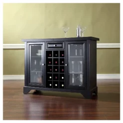 LaFayette Sliding Top Bar Cabinet - Black - Crosley -Crosley GUEST 36fb84ab 5467 4a2e b4a2 1d10481fe7a7