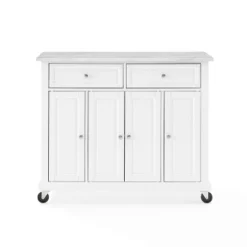 Avery Kitchen Island/Cart Distressed White/White Marble - Crosley -Crosley GUEST 3acceca7 6dbc 4801 9bf4 7439ac083e45